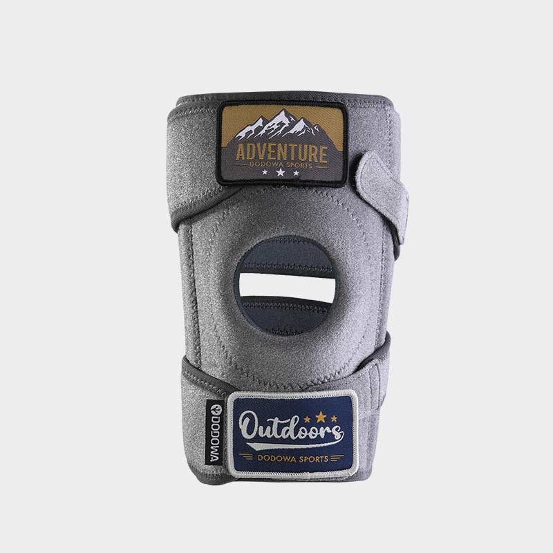 Front view of DODOWA Adventurer gray knee support, stable and comfortable protection